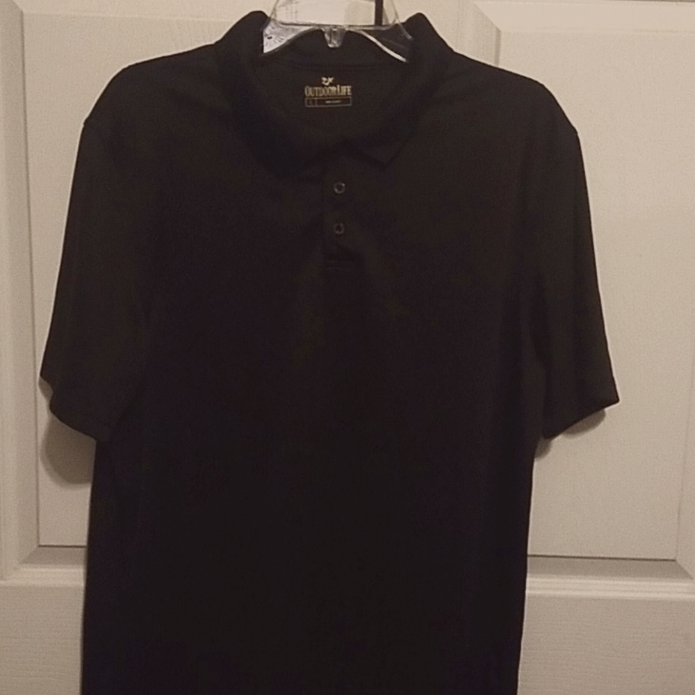 Mens Large Outdoor Life Black Polo